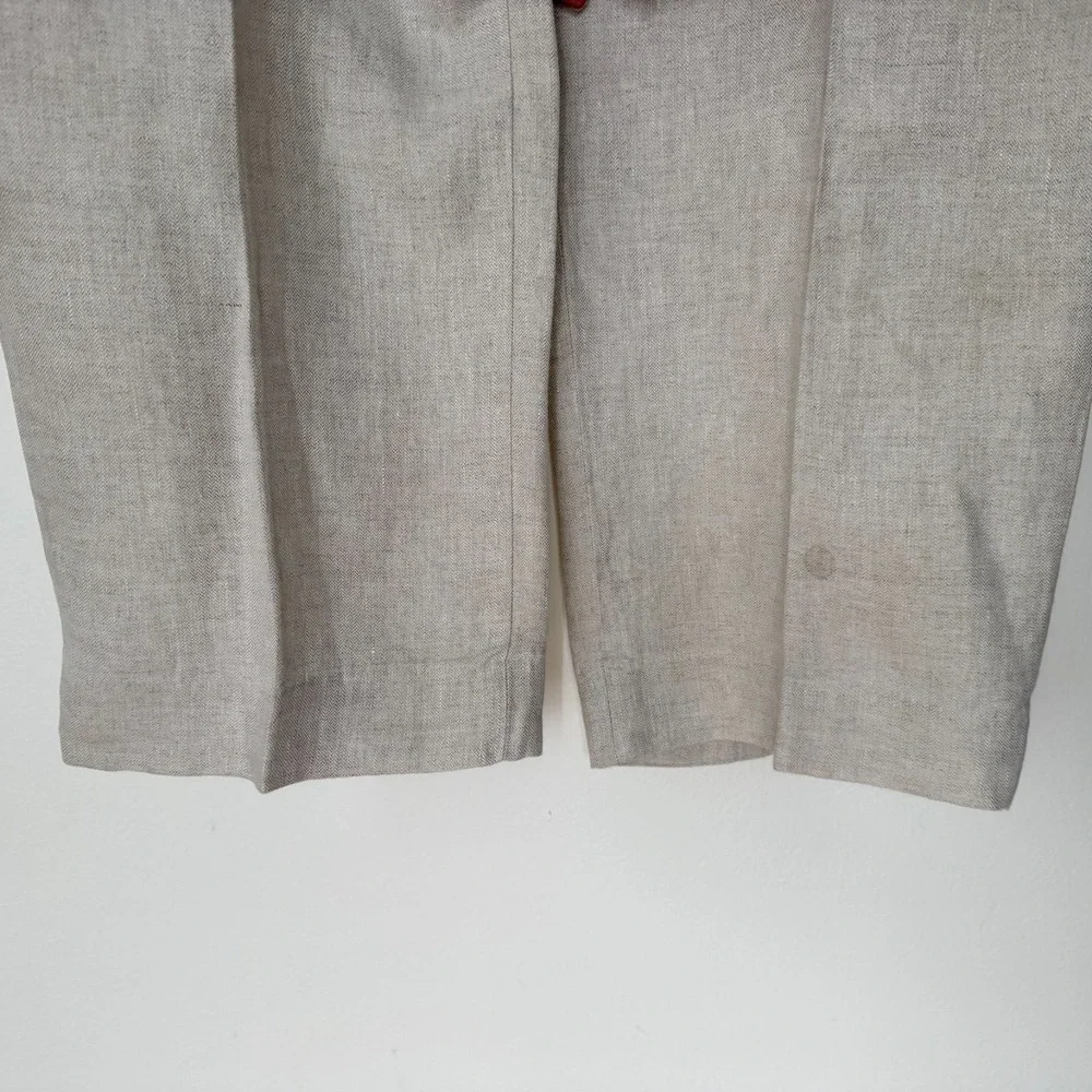 Murano Linen Pleated Pants Mens Beige Size 38 x 32 | RN58909